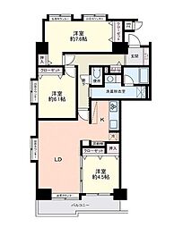 北23条シティハウス 3LDKの間取図画像