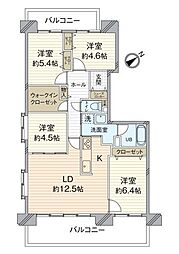 カーサ桑園B棟 4LDKの間取図画像