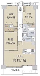 藤和東石切ホームズ見晴らしの丘 3LDKの間取図画像