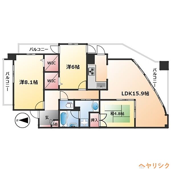 リエトコート丸の内 ｜愛知県名古屋市中区丸の内3丁目(賃貸マンション3LDK・13階・90.52㎡)の写真 その2