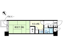リプレックス草津 1Kの間取図画像