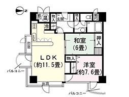 ファインビュー草津 2LDKの間取図画像