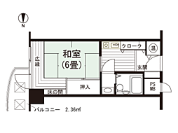 ファインビュー草津 1Kの間取図画像