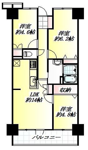 間取り ダイアパレス多賀城 4階/-