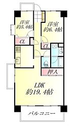 ロイヤルシャトー西塩釜 2LDKの間取図画像