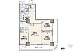 アンビックス志賀ストリートタワー 2LDKの間取図画像