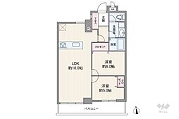 三旺マンション砂田橋 2LDKの間取図画像