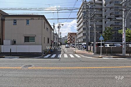 敷地東側の前面道路(北側から)