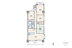 宝マンション西味鋺第5 4LDKの間取図画像