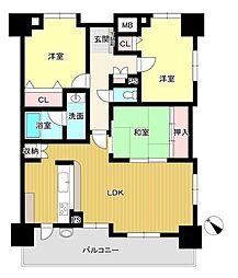 エバーライフ新山口駅前 3LDKの間取図画像