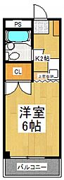 パークタウン・英 1Kの間取図画像