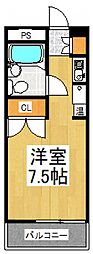 ペガサスマンション百合ケ丘 ワンルームの間取図画像