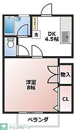 ハイムF 1DKの間取図画像