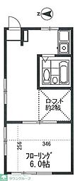 加藤荘 1Kの間取図画像
