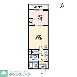 エクセラン柴崎町 1LDKの間取図画像