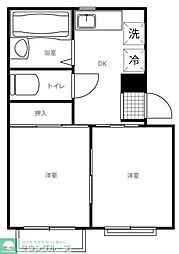 グランドール大和 2DKの間取図画像