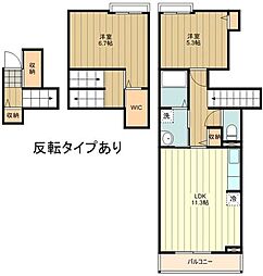 ウィステリア西砂1 2LDKの間取図画像