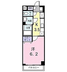 ラ・ヴィ・アン・オランジュ 1Kの間取図画像