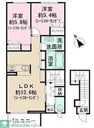 パークガーデンシャルドン 2LDKの間取図画像