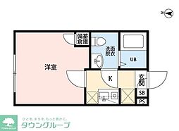 ルシエル一橋学園 1Kの間取図画像