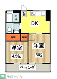 池田マンション 2DKの間取図画像
