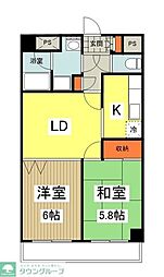 シャトー・ド・ピエール第一石川ビル 2LDKの間取図画像