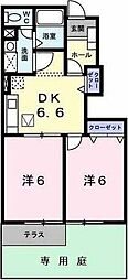 ヴィラ・シャルマン 2DKの間取図画像