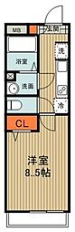 リブリ・アイリスS 1Kの間取図画像