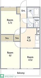 コーポ日産 3DKの間取図画像