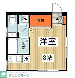 コーポハイネス2 ワンルームの間取図画像