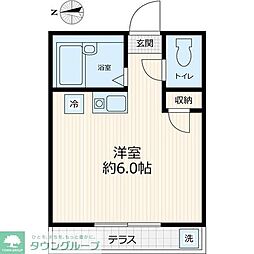 コーポ金井 ワンルームの間取図画像