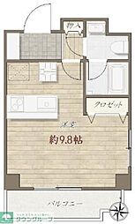 第3荒野ビル ワンルームの間取図画像