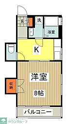 ドエル並木 1Kの間取図画像