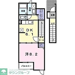ラ・リーヴァメゾン久米川 1DKの間取図画像