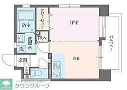 パークアヴェニューザスペクトラム 1DKの間取図画像