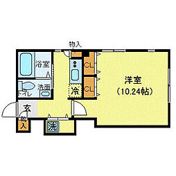 東京メトロ千代田線 乃木坂駅 徒歩8分の賃貸マンション 3階1Kの間取り