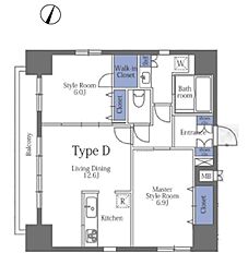 東京メトロ有楽町線 江戸川橋駅 徒歩5分の賃貸マンション 12階2LDKの間取り