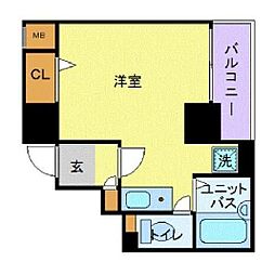 プリンセス・アイル後楽園 ワンルームの間取図画像