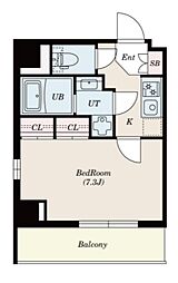 グランパセオ本郷壱岐坂 1Kの間取図画像