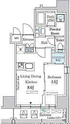 PARKAXIS神田レジデンス 1LDKの間取図画像