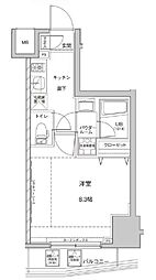 ジェノヴィア東大前グリーンヴェール 1Kの間取図画像