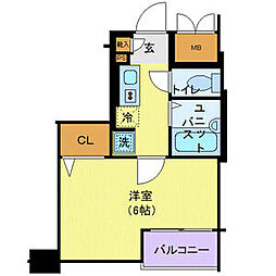 エスコート東大前 1Kの間取図画像