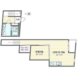 デュプレクス白山 1LDKの間取図画像