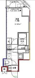 S-RESIDENCE文京小石川 1Kの間取図画像