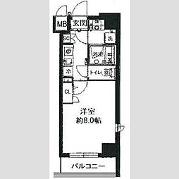 プレスタイル森下 1Kの間取図画像