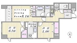 フローレンスパレス御茶ノ水フィアンコ 2LDKの間取図画像