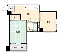 リレント白山 2DKの間取図画像