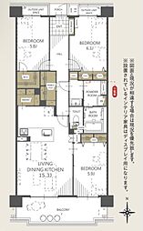 プロムナード大宮春野B-4番館 3LDKの間取図画像
