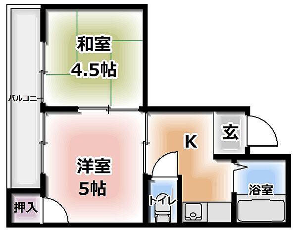 大阪府寝屋川市緑町(賃貸マンション2K・4階・30.00㎡)の写真 その2