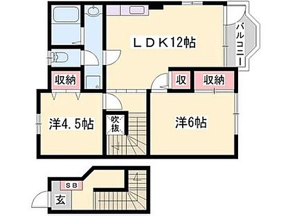 兵庫県加古川市尾上町養田(賃貸アパート2LDK・2階・58.53㎡)の写真 その2